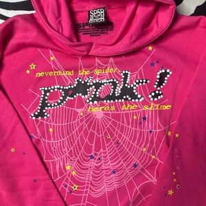 Sp5der pink hoodie
